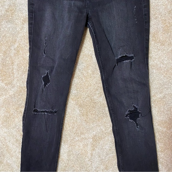 Hollister Distressed High Rise Super Skinny Black Jeans 5R - Picture 5 of 13